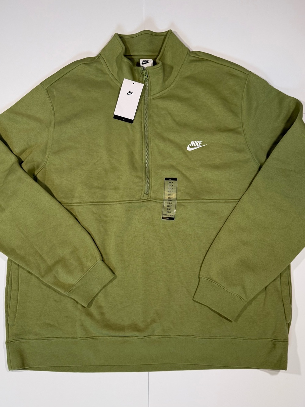 Nike Men’s Green 1/2 Zip Fleece Mock Neck Sweatshirt Big & Tall 3XLT, NWT